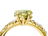 Yellow gold Fancy Yellow Heart  Cut Diamond Vine Band with Four-Prong Setting_61