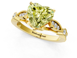 Yellow gold Fancy Yellow Heart  Cut Diamond with Milgrain Marquise and Bezel Accents on a Solitaire Band with Prong Setting_218