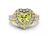 Yellow gold Fancy Yellow Heart  Cut Double Halo Diamond Engagement Ring with Pave Band and Four-Prong Setting_41
