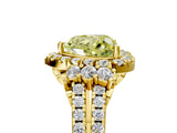 Yellow gold Fancy Yellow Heart  Cut Double Halo Diamond Engagement Ring with Pave Band and Four-Prong Setting_46