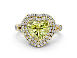 Yellow gold Fancy Yellow Heart  Cut Double Halo Split Shank Diamond Ring with Prong Setting_49