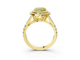 Yellow gold Fancy Yellow Heart  Cut Double Halo Split Shank Diamond Ring with Prong Setting_52