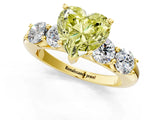 Yellow gold Fancy Yellow Heart  Cut Five-Stone Prong Set Diamond Ring with Classic Band_33