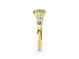 Yellow gold Fancy Yellow Heart  Cut Five-Stone Prong Set Diamond Ring with Classic Band_34