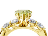 Yellow gold Fancy Yellow Heart  Cut Five-Stone Prong Set Diamond Ring with Classic Band_36