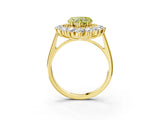 Yellow gold Fancy Yellow Heart Cut Halo Cluster Diamond Ring with Pave Band and Four-Prong Setting_15