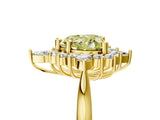 Yellow gold Fancy Yellow Heart Cut Halo Diamond Cluster Ring with Marquise and Round Stones on a White Gold Band with Prong Setting_5