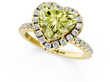 Yellow gold Fancy Yellow Heart  Cut Halo Diamond Engagement Ring with Pave Band and Four-Prong Setting_21