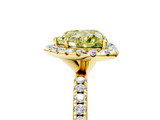 Yellow gold Fancy Yellow Heart  Cut Halo Diamond Engagement Ring with Pave Band and Four-Prong Setting_25