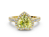 Yellow gold Fancy Yellow Heart  Cut Halo Diamond Engagement Ring with Pave Band and Four-Prong Setting_28