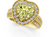 Yellow gold Fancy Yellow Heart Cut Halo Diamond Engagement Ring with Pave Split Shank and Four-Prong Setting_1