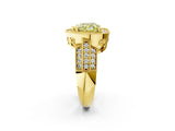 Yellow gold Fancy Yellow Heart Cut Halo Diamond Engagement Ring with Pave Split Shank and Four-Prong Setting_2