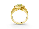 Yellow gold Fancy Yellow Heart Cut Halo Diamond Engagement Ring with Pave Split Shank and Four-Prong Setting_3