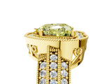 Yellow gold Fancy Yellow Heart Cut Halo Diamond Engagement Ring with Pave Split Shank and Four-Prong Setting_5