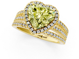 Yellow gold Fancy Yellow Heart  Cut Halo Diamond Engagement Ring with Split Shank and Four-Prong Setting_21