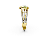 Yellow gold Fancy Yellow Heart  Cut Halo Diamond Engagement Ring with Split Shank and Four-Prong Setting_22