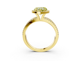 Yellow gold Fancy Yellow Heart  Cut Halo Diamond Engagement Ring with Split Shank and Four-Prong Setting_23