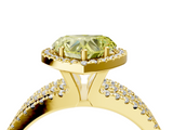 Yellow gold Fancy Yellow Heart  Cut Halo Diamond Engagement Ring with Split Shank and Four-Prong Setting_24