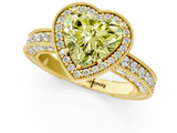 Yellow gold Fancy Yellow Heart  Cut Halo Diamond Pave Band Ring with Four-Prong Setting_45