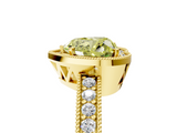 Yellow gold Fancy Yellow Heart  Cut Halo Diamond Pave Band Ring with Four-Prong Setting_49