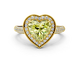 Yellow gold Fancy Yellow Heart  Cut Halo Diamond Pave Band with Four-Prong Setting_37
