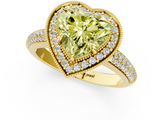 Yellow gold Fancy Yellow Heart  Cut Halo Diamond Pave Band with Four-Prong Setting_38