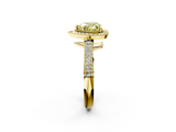 Yellow gold Fancy Yellow Heart  Cut Halo Diamond Pave Band with Four-Prong Setting_39