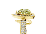 Yellow gold Fancy Yellow Heart  Cut Halo Diamond Pave Band with Four-Prong Setting_42