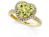 Yellow gold Fancy Yellow Heart Cut Halo Diamond Pave Band with Prong Setting_1