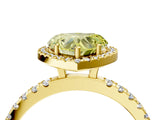 Yellow gold Fancy Yellow Heart Cut Halo Diamond Pave Band with Prong Setting_4