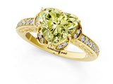 Yellow gold Fancy Yellow Heart  Cut Halo Diamond Ring with Channel Set Band and Four-Prong Setting_33