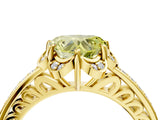 Yellow gold Fancy Yellow Heart  Cut Halo Diamond Ring with Channel Set Band and Four-Prong Setting_36