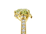 Yellow gold Fancy Yellow Heart  Cut Halo Diamond Ring with Channel Set Band and Four-Prong Setting_37