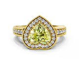 Yellow gold Fancy Yellow Heart  Cut Halo Diamond Ring with Pavé Band and Four-Prong Setting_52