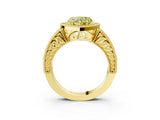 Yellow gold Fancy Yellow Heart  Cut Halo Diamond Ring with Pavé Band and Four-Prong Setting_55