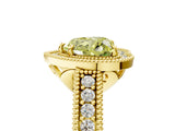 Yellow gold Fancy Yellow Heart  Cut Halo Diamond Ring with Pavé Band and Four-Prong Setting_57