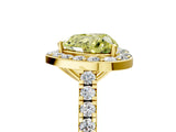Yellow gold Fancy Yellow Heart Cut Halo Diamond Ring with Pavé Band and Three-Prong Setting_17
