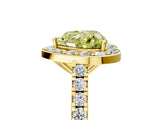 Yellow gold Fancy Yellow Heart Cut Halo Diamond Ring with Pavé Band and Three-Prong Setting_29