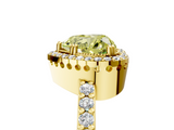 Yellow gold Fancy Yellow Heart  Cut Halo Diamond Ring with Pave Band and Four-Prong Setting_29