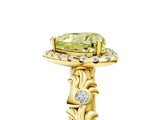 Yellow gold Fancy Yellow Heart Cut Halo Diamond Solitaire with Filigree Band and Four-Prong Setting_5
