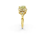 Yellow gold Fancy Yellow Heart Cut Halo Diamond Split Shank Engagement Ring with Four-Prong Setting_2