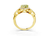 Yellow gold Fancy Yellow Heart Cut Halo Diamond Split Shank Engagement Ring with Four-Prong Setting_3