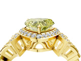 Yellow gold Fancy Yellow Heart Cut Halo Diamond Split Shank Engagement Ring with Four-Prong Setting_4