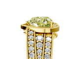 Yellow gold Fancy Yellow Heart Cut Halo Diamond Split Shank Ring with Prong Setting_23