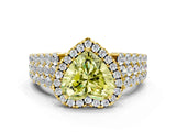 Yellow gold Fancy Yellow Heart Cut Halo Pavé Diamond Engagement Ring with Split Shank and Four-Prong Setting_3