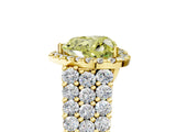 Yellow gold Fancy Yellow Heart Cut Halo Pavé Diamond Engagement Ring with Split Shank and Four-Prong Setting_8