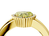 Yellow gold Fancy Yellow Heart  Cut Halo Pave Band Four-Prong Ring_53