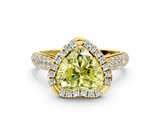 Yellow gold Fancy Yellow Heart  Cut Halo Pave Band Four-Prong Setting Ring_20