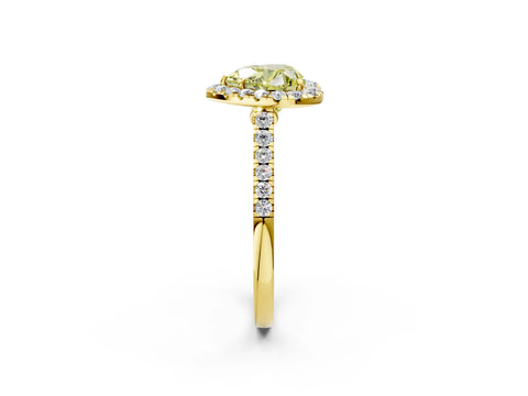 Yellow gold Fancy Yellow Heart Cut Halo Pave Diamond Engagement Ring with Four-Prong Setting_2