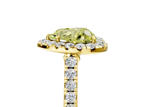Yellow gold Fancy Yellow Heart Cut Halo Pave Diamond Engagement Ring with Four-Prong Setting_5